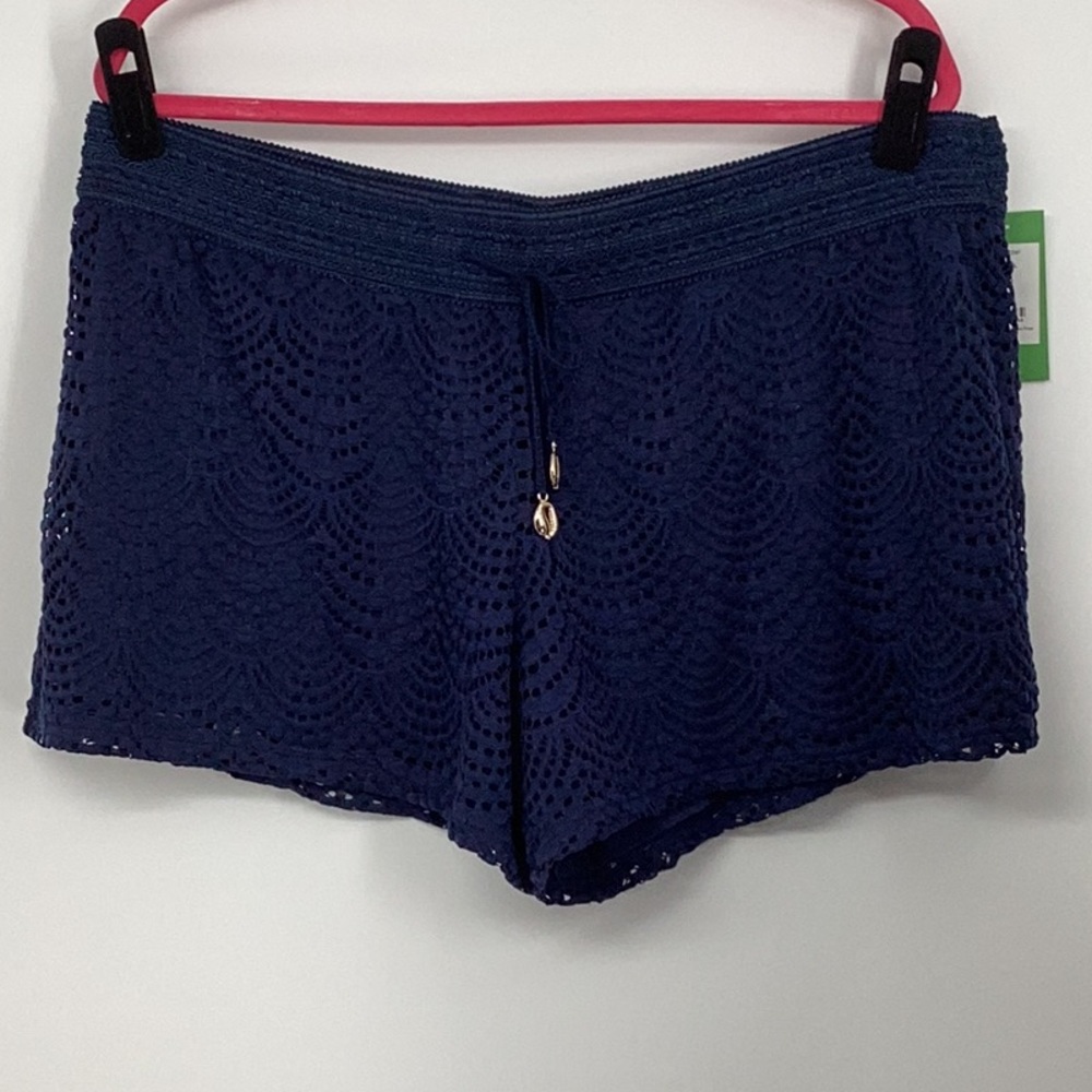 Lilly Pulitzer Claudette shorts True Navy scalloped shell lace  Solid